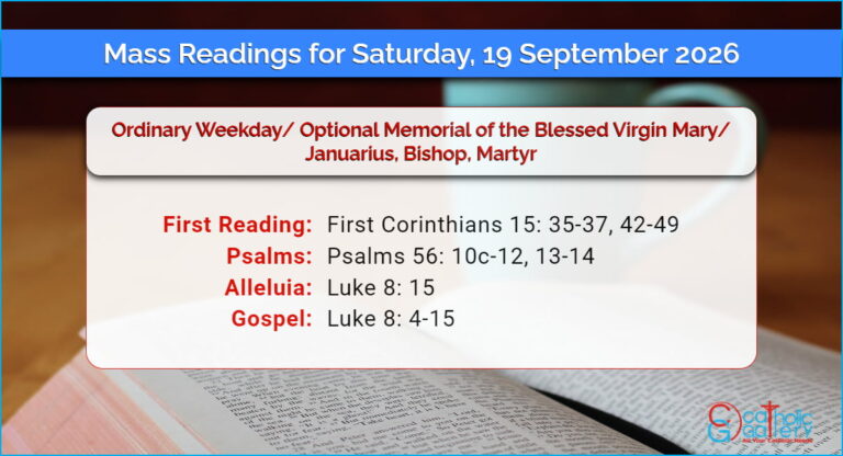Daily Mass Readings for Saturday, 19 September 2026