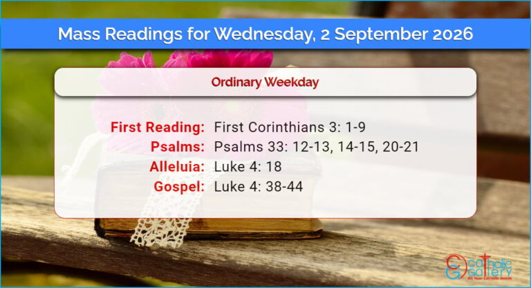 Daily Mass Readings for Wednesday, 2 September 2026