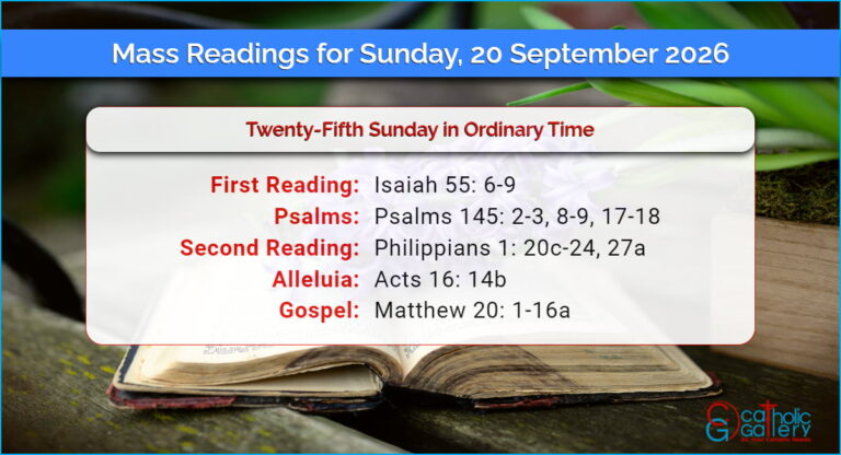 Daily Mass Readings for Sunday, 20 September 2026