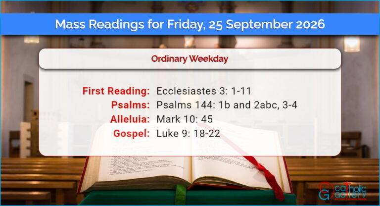 Daily Mass Readings for Friday, 25 September 2026