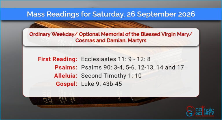 Daily Mass Readings for Saturday, 26 September 2026