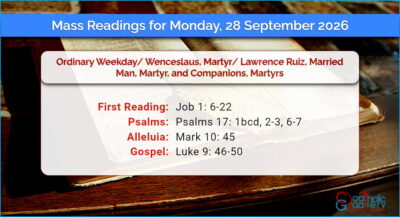 Daily Mass Readings for Monday, 28 September 2026