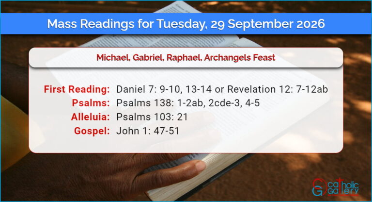 Daily Mass Readings for Tuesday, 29 September 2026