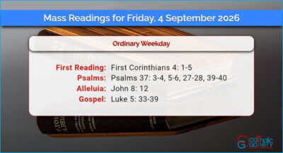 Daily Mass Readings for Friday, 4 September 2026