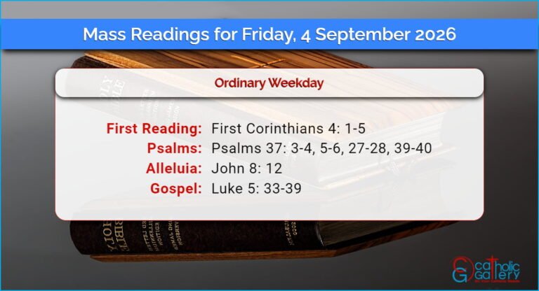 Daily Mass Readings for Friday, 4 September 2026