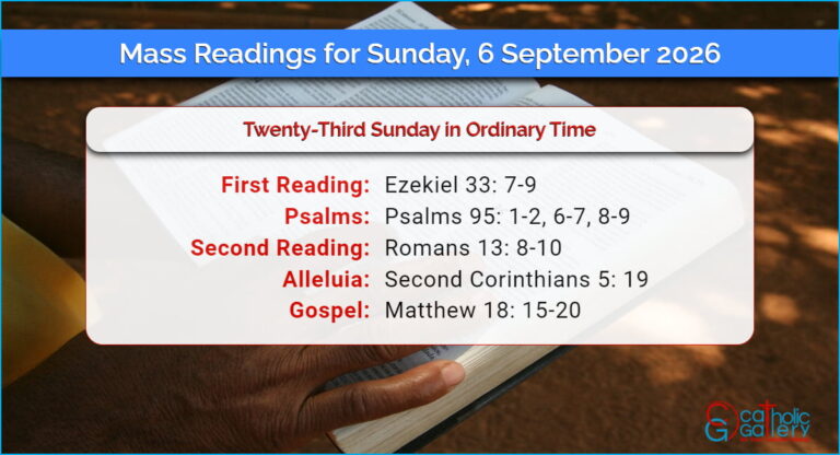 Daily Mass Readings for Sunday, 6 September 2026