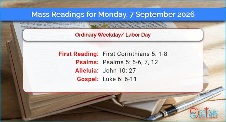Daily Mass Readings for Monday, 7 September 2026