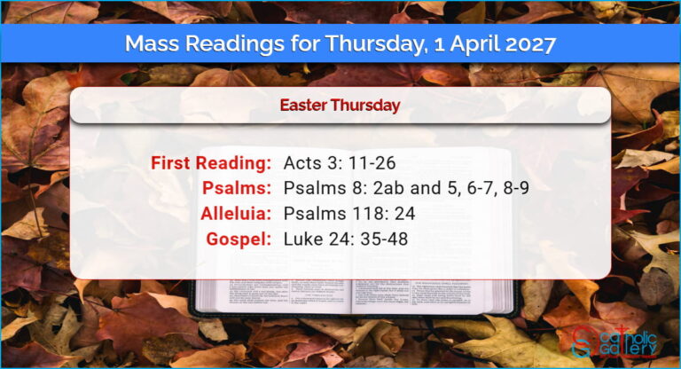 Daily Mass Readings for Thursday, 1 April 2027