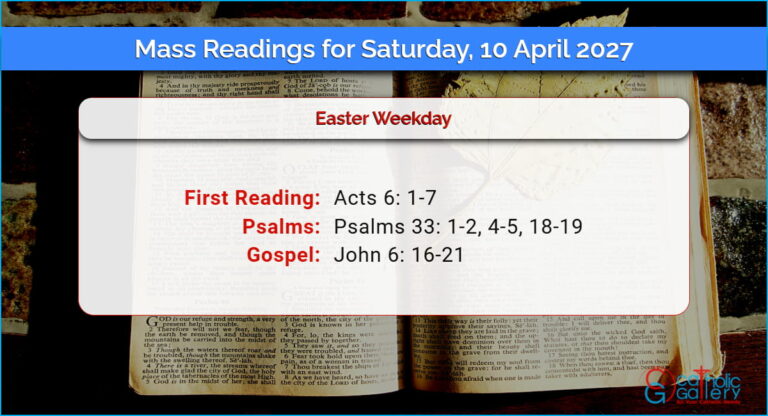 Daily Mass Readings for Saturday, 10 April 2027