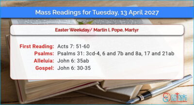 Daily Mass Readings for Tuesday, 13 April 2027