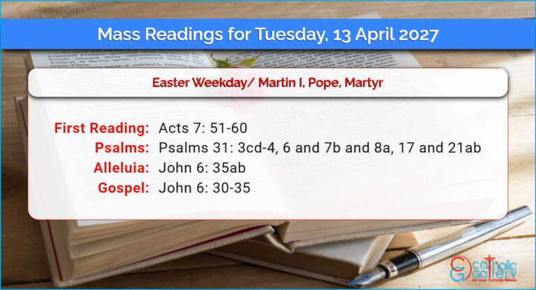 Daily Mass Readings for Tuesday, 13 April 2027