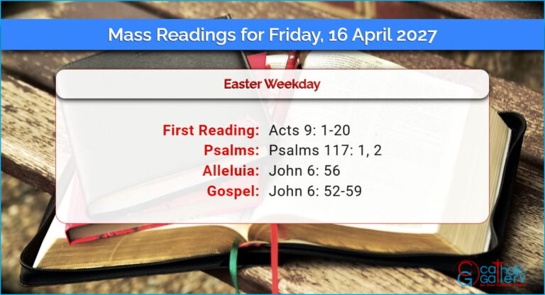 Daily Mass Readings for Friday, 16 April 2027