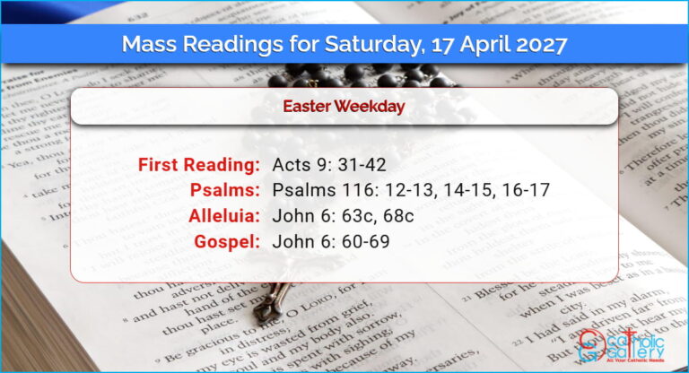 Daily Mass Readings for Saturday, 17 April 2027