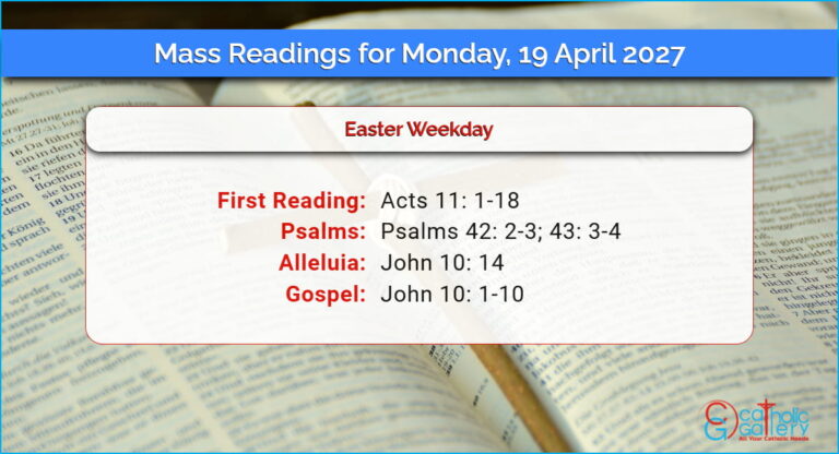 Daily Mass Readings for Monday, 19 April 2027