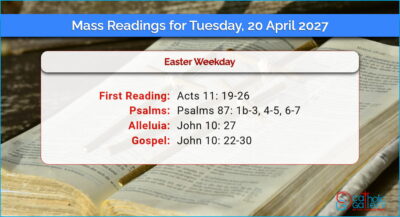 Daily Mass Readings for Tuesday, 20 April 2027