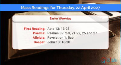 Daily Mass Readings for Thursday, 22 April 2027