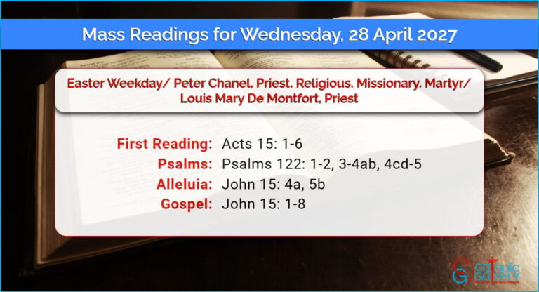 Daily Mass Readings for Wednesday, 28 April 2027
