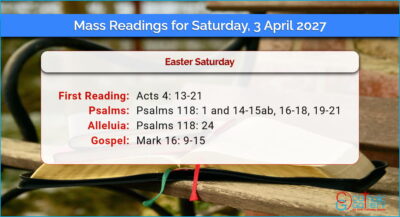 Daily Mass Readings for Saturday, 3 April 2027