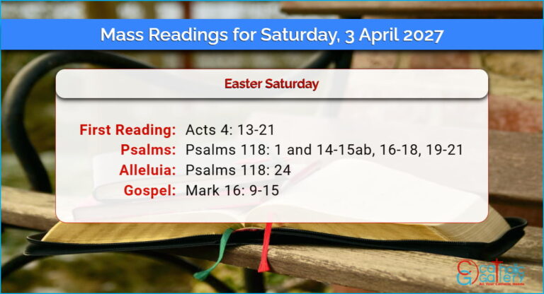 Daily Mass Readings for Saturday, 3 April 2027