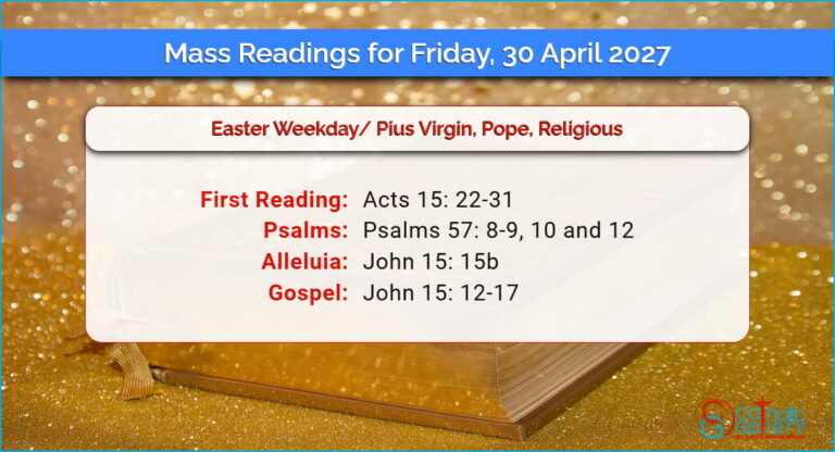 Daily Mass Readings for Friday, 30 April 2027