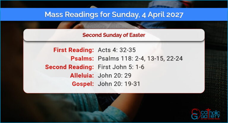Daily Mass Readings for Sunday, 4 April 2027
