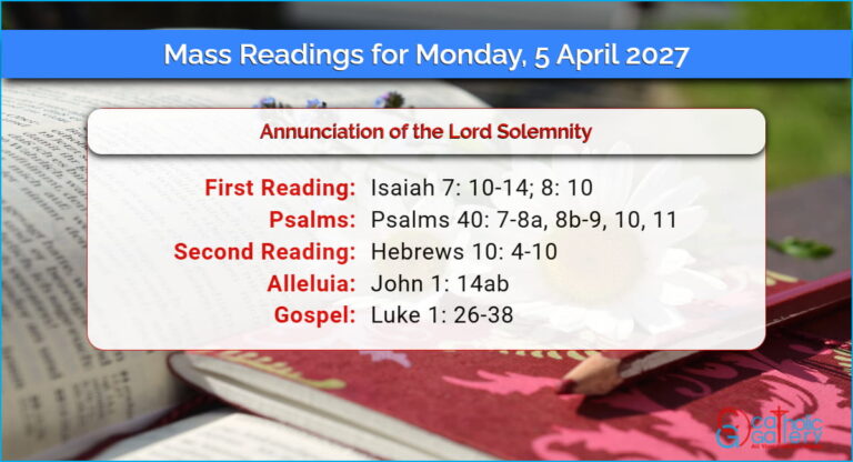 Daily Mass Readings for Monday, 5 April 2027