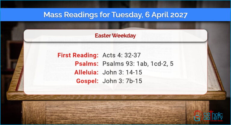 Daily Mass Readings for Tuesday, 6 April 2027