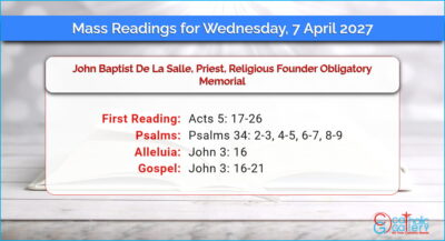 Daily Mass Readings for Wednesday, 7 April 2027
