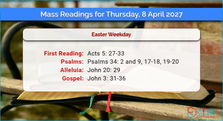 Daily Mass Readings for Thursday, 8 April 2027