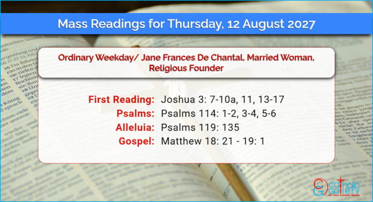 Daily Mass Readings for Thursday, 12 August 2027