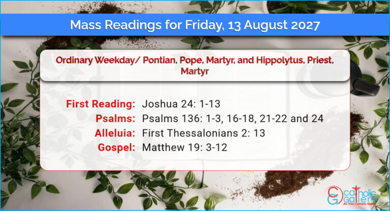Daily Mass Readings for Friday, 13 August 2027
