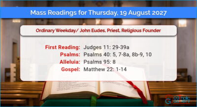 Daily Mass Readings for Thursday, 19 August 2027