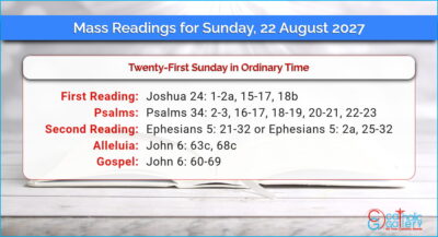 Daily Mass Readings for Sunday, 22 August 2027