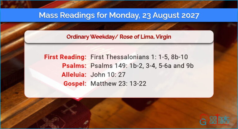 Daily Mass Readings for Monday, 23 August 2027