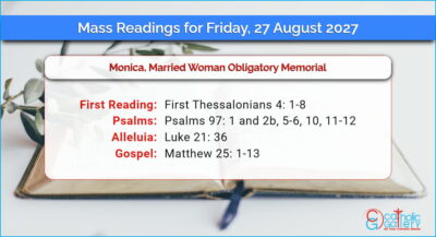 Daily Mass Readings for Friday, 27 August 2027