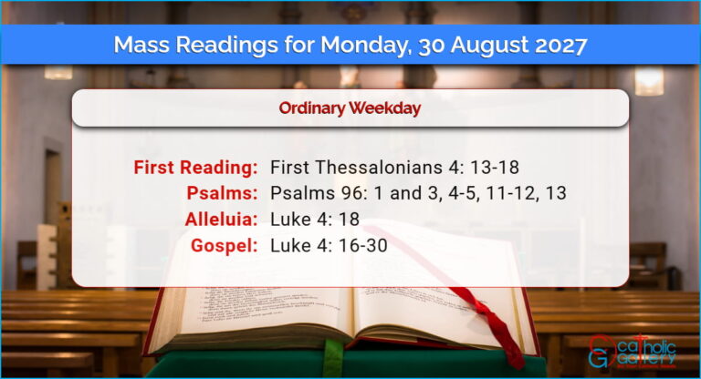 Daily Mass Readings for Monday, 30 August 2027