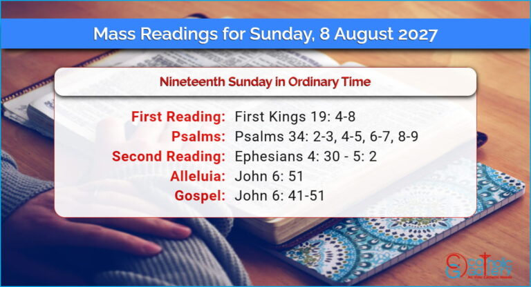 Daily Mass Readings for Sunday, 8 August 2027