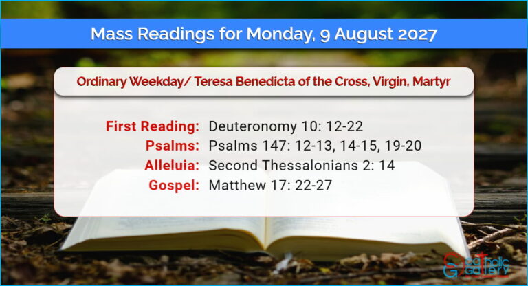 Daily Mass Readings for Monday, 9 August 2027