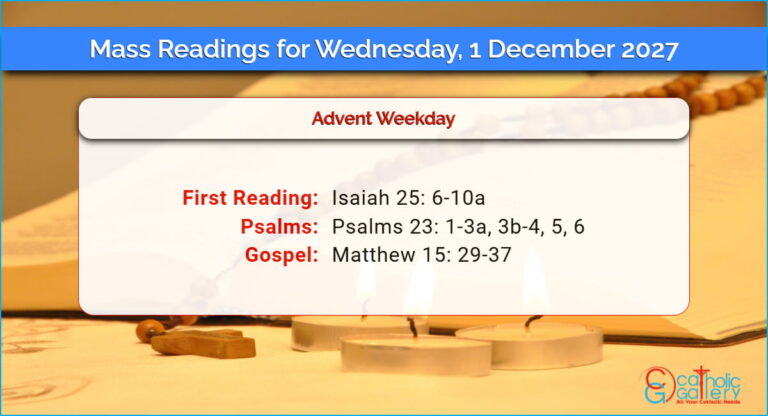 Daily Mass Readings for Wednesday, 1 December 2027