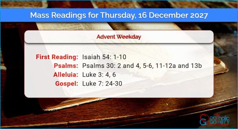 Daily Mass Readings for Thursday, 16 December 2027