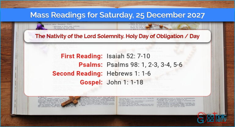 Daily Mass Readings for Saturday, 25 December 2027