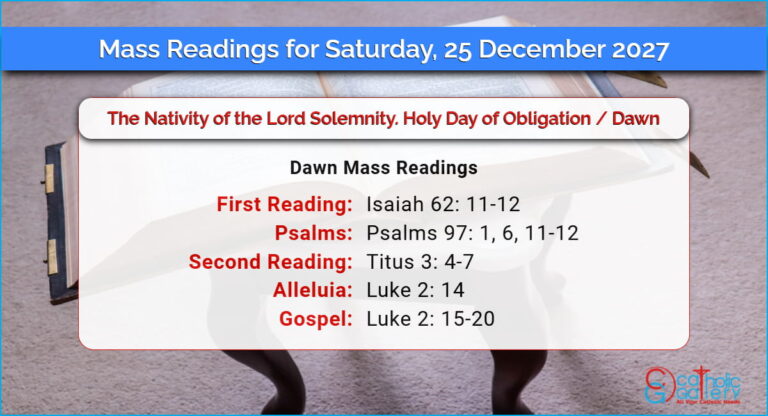 Daily Mass Readings for Saturday, 25 December 2027