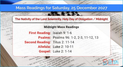 Daily Mass Readings for Saturday, 25 December 2027