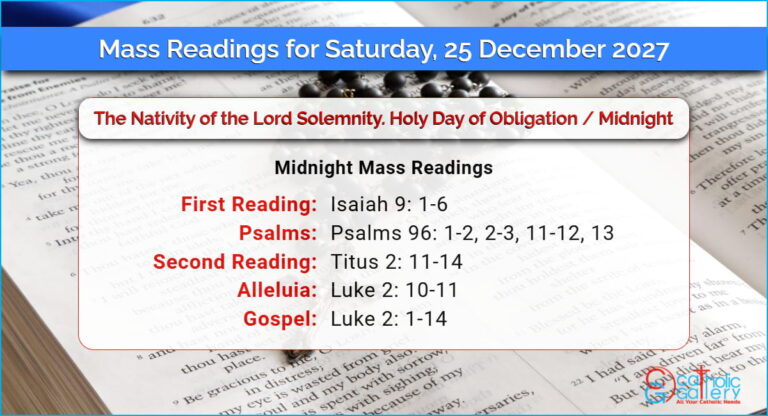 Daily Mass Readings for Saturday, 25 December 2027
