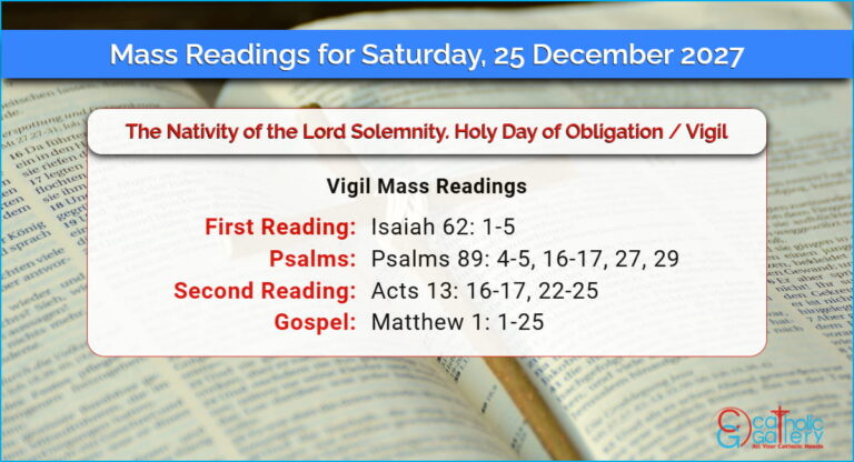 Daily Mass Readings for Saturday, 25 December 2027