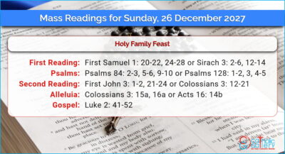 Daily Mass Readings for Sunday, 26 December 2027