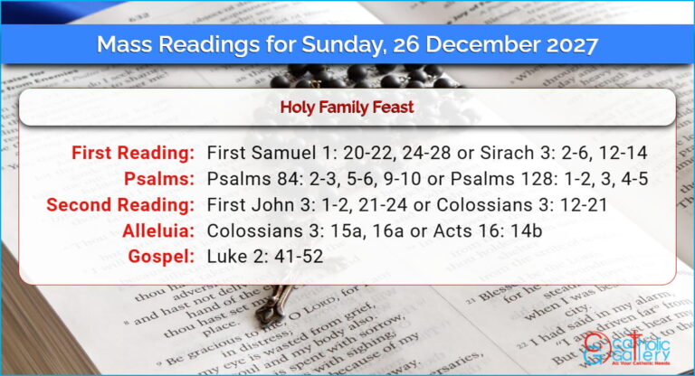 Daily Mass Readings for Sunday, 26 December 2027