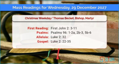 Daily Mass Readings for Wednesday, 29 December 2027