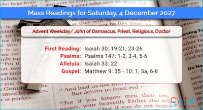Daily Mass Readings for Saturday, 4 December 2027