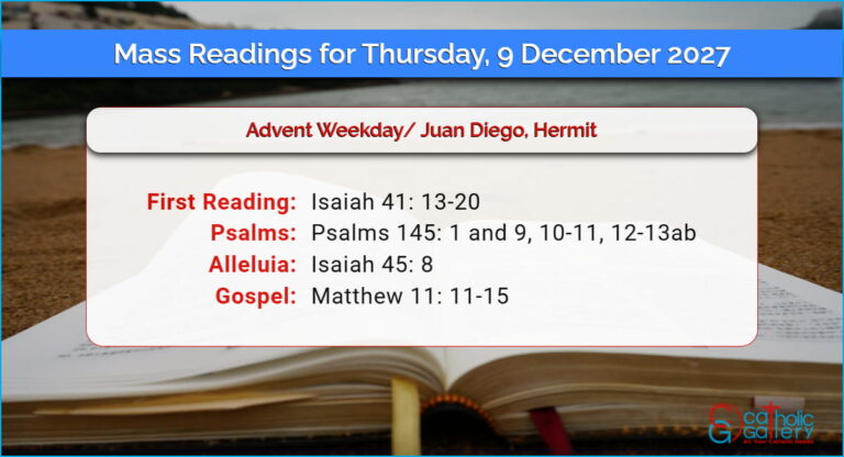 Daily Mass Readings for Thursday, 9 December 2027
